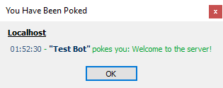 Example of client joining getting poked