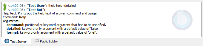 Detailed command help text