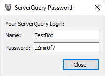 Generated ServerQuery login